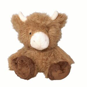 2020 Animal Adventure Brown Cow Yak Bull Stuffed Plush Toy 11"